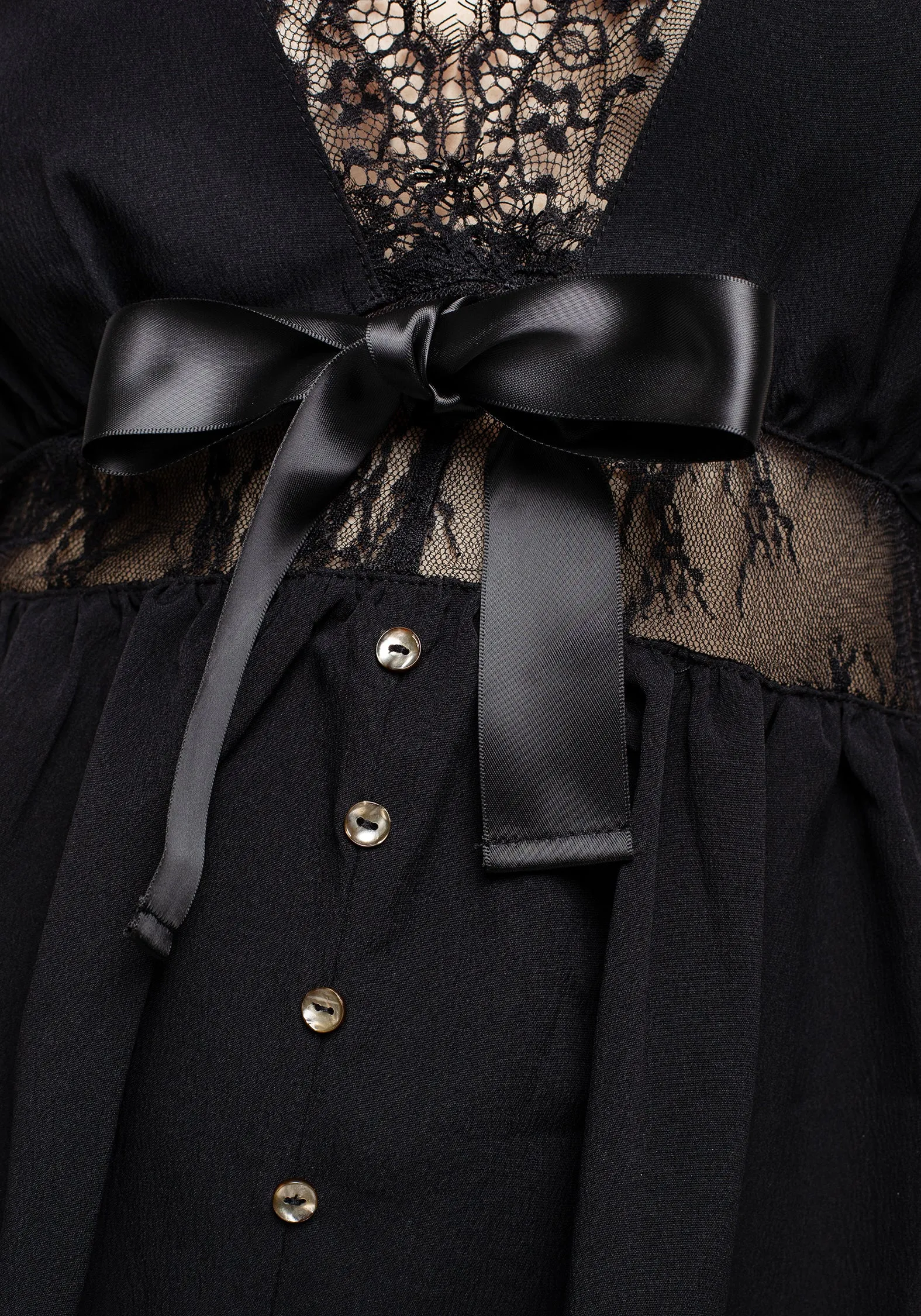 Club Star Mortuary Lace Button Up Mini Dress