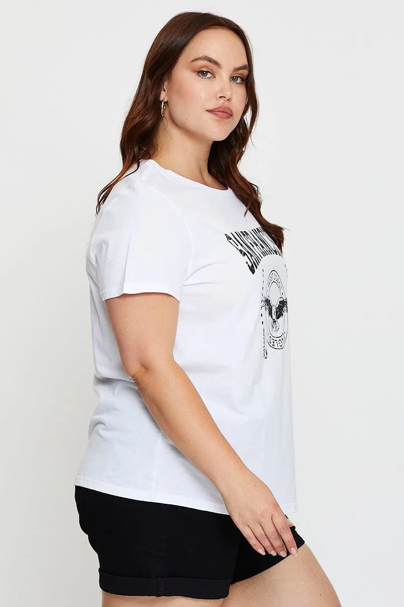 Casual Layers Easy Layering White T-shirt Crew Neck Short Sleeve