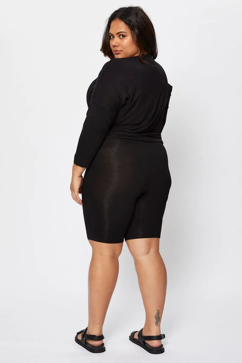 Black Blend Twist Black V-neck Cotton Warm Sweater Soft Jersey