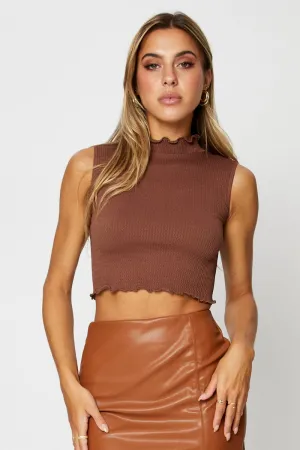 Warm Outerwear Fashion Design Brown Tank Top Seamless