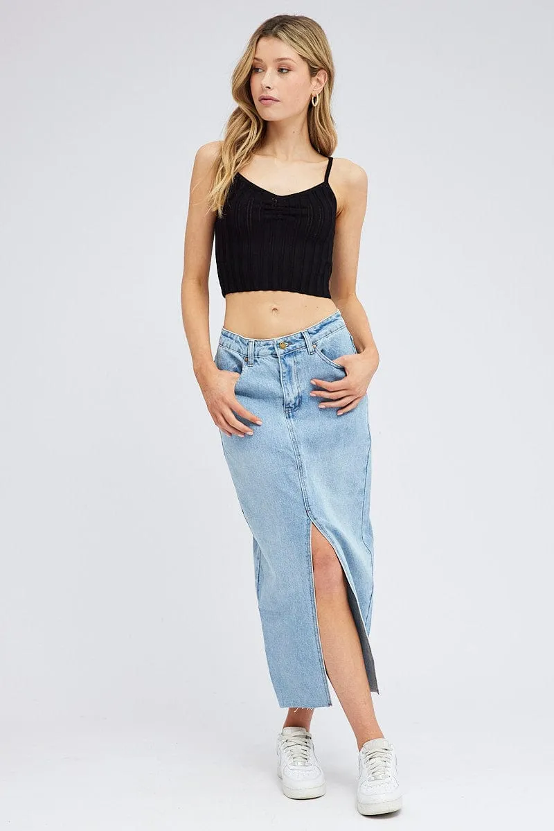 Soft Joggers Black Knit Tank Top