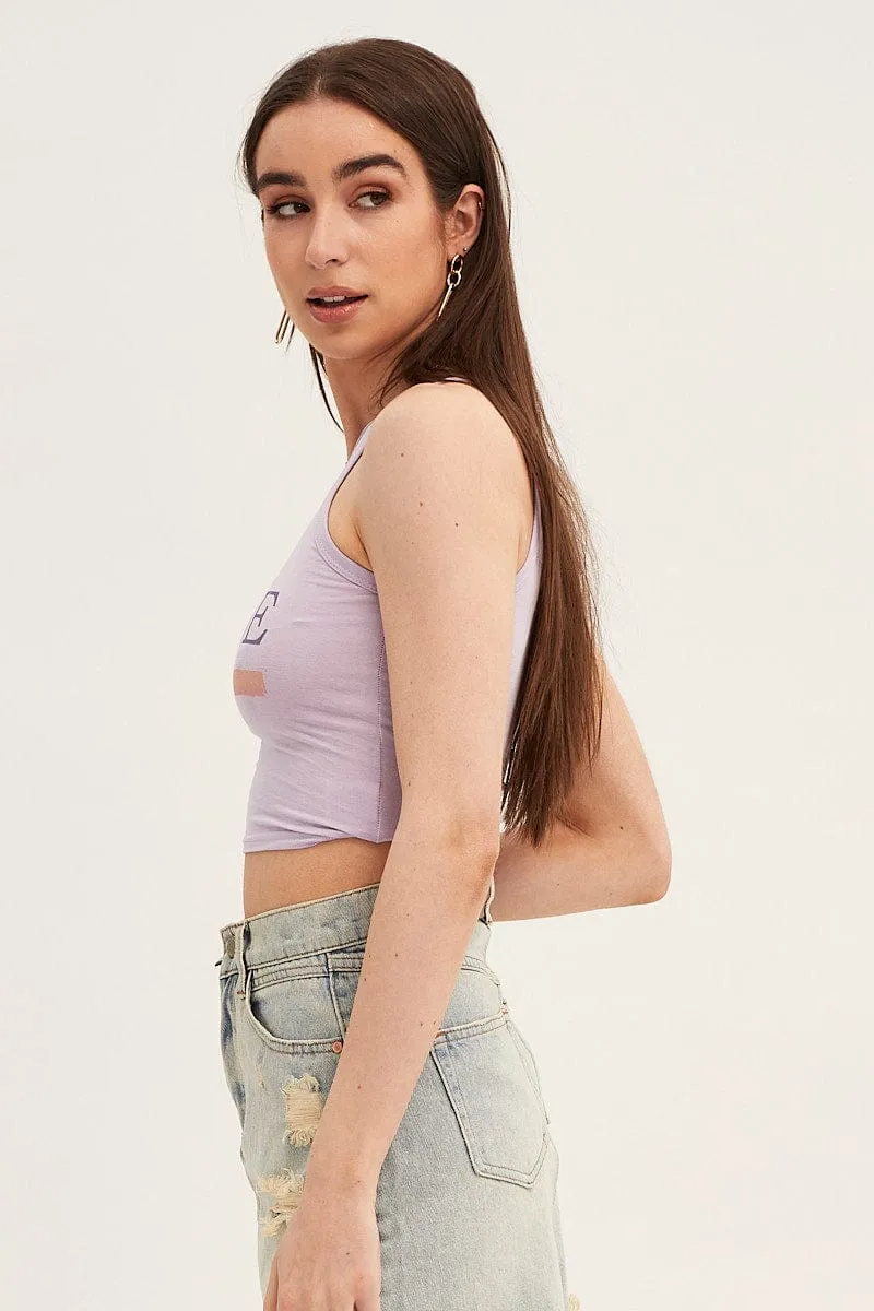 Purple Cropped Tank Balance Core Easy Outfit