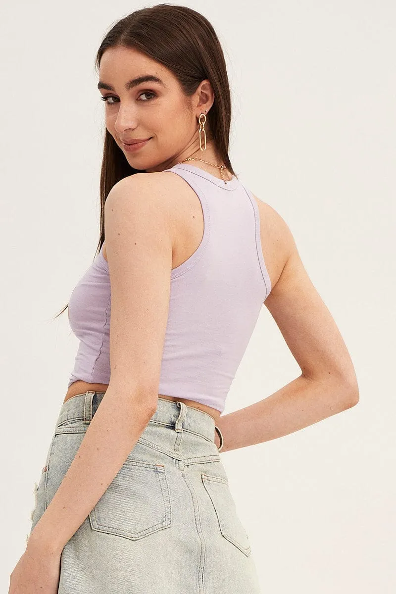 LayeredConstruction Seasonal Fashion Purple Cropped Tank