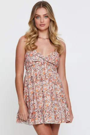 Print Mini Dress Sleeveless Smart Wear Beat Mode