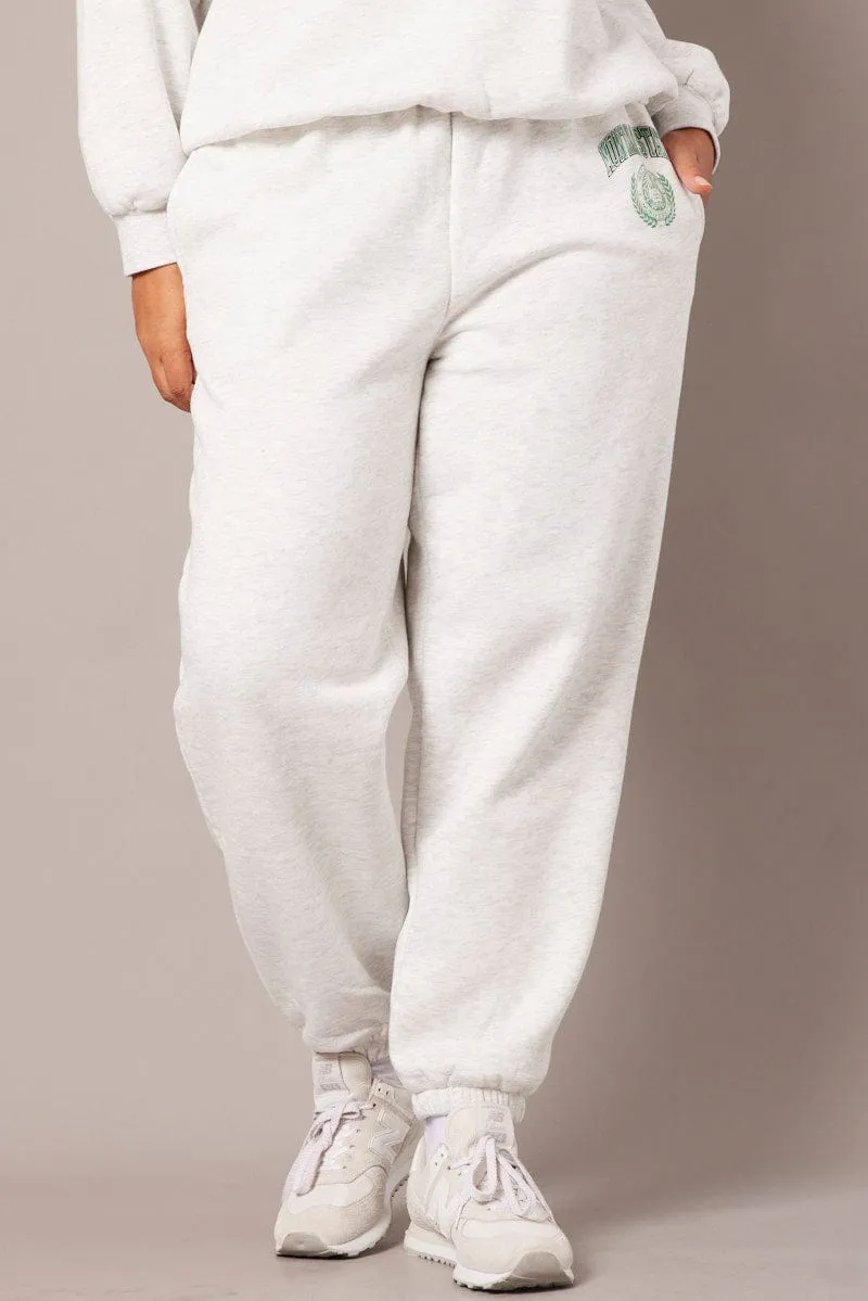 Grey Track Pants High Rise Chic Vibe